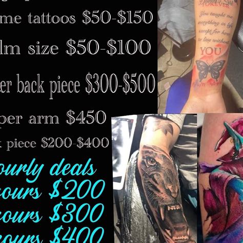 Tattoo specials near me - Mission Hills, CA 91345. From 12 pm - 12am, Why Not Ink Tattoo will be having their Friday the 13th specials, including flash tattoos starting at $31 and 50% off piercings. No face, finger, or neck placements for tattoos – limit of two tattoos and two piercings per person. It's cash only, so remember to hit up an ATM first.